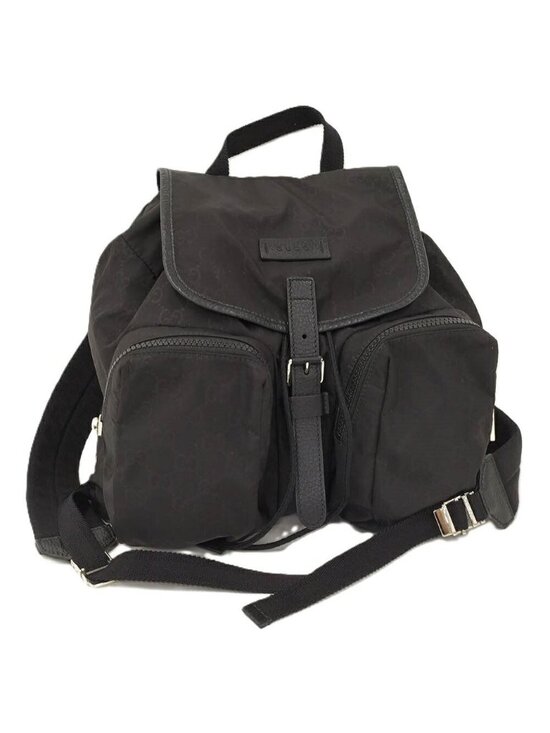 Gucci Backpack Nylon Leather Black main image 7